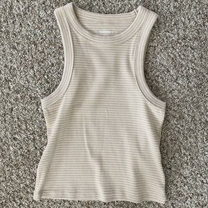 Old navy women’s size small beige and white striped tank